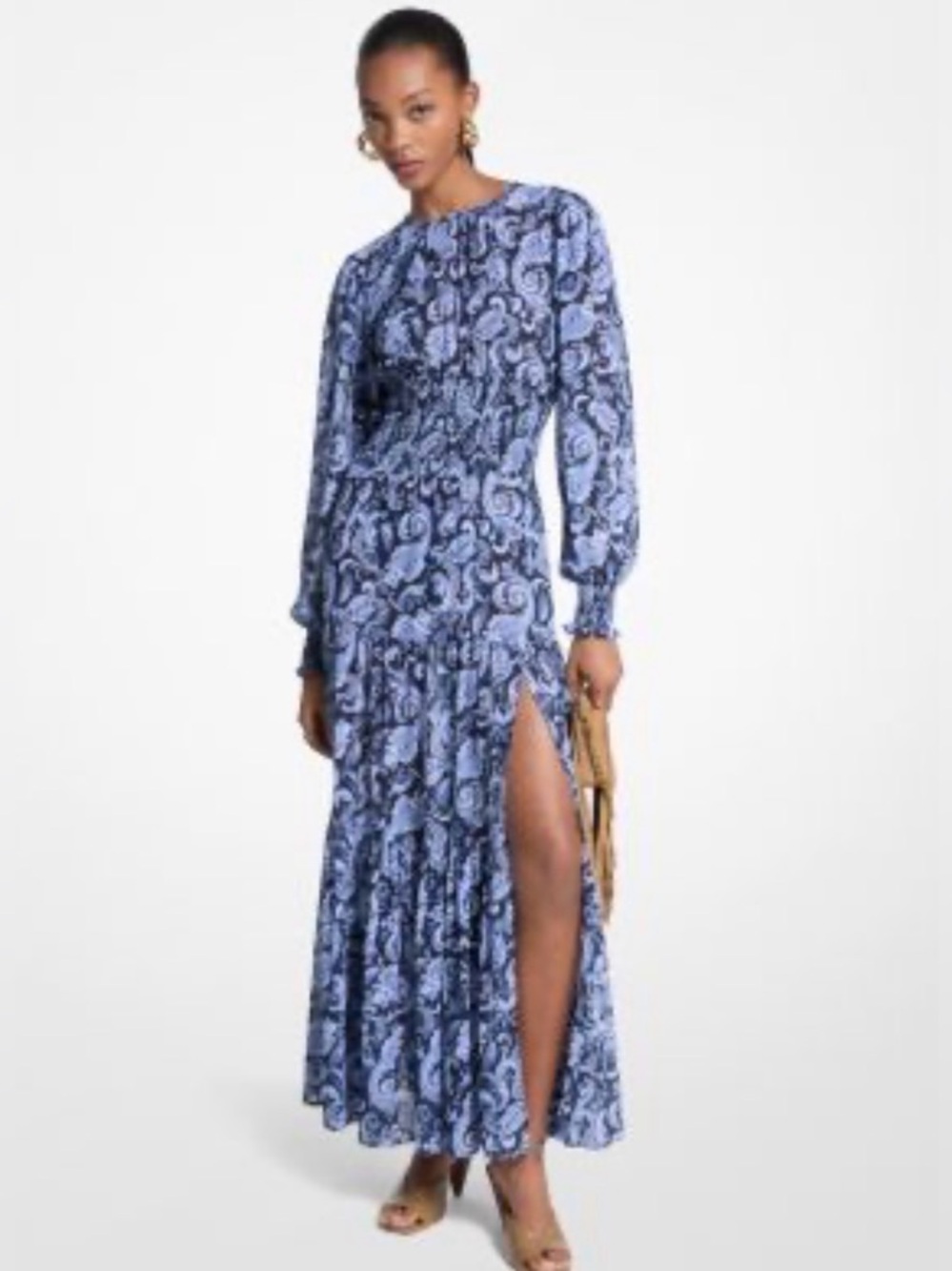 Michael Kors LS Mocked Maxi Dress
